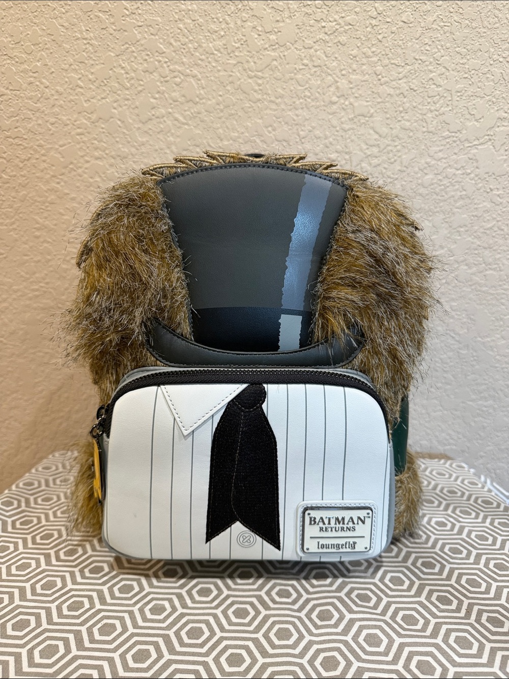 Loungefly Batman Returns Character Faux Fur Belt Bag Penguin